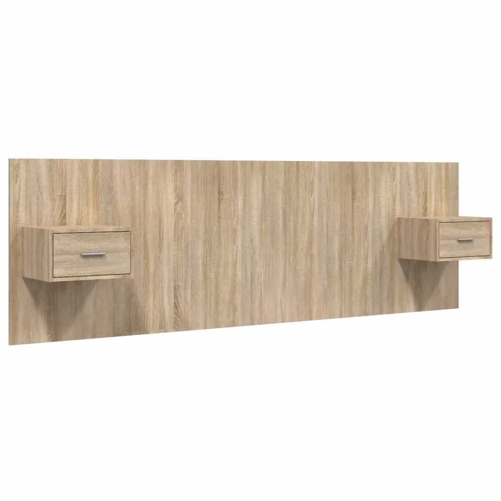 Testiera Letto con Comodini Integrati vidaXL in Legno Rovere Sonoma Marrone L 160 x P 80 x H 80 cm – 2