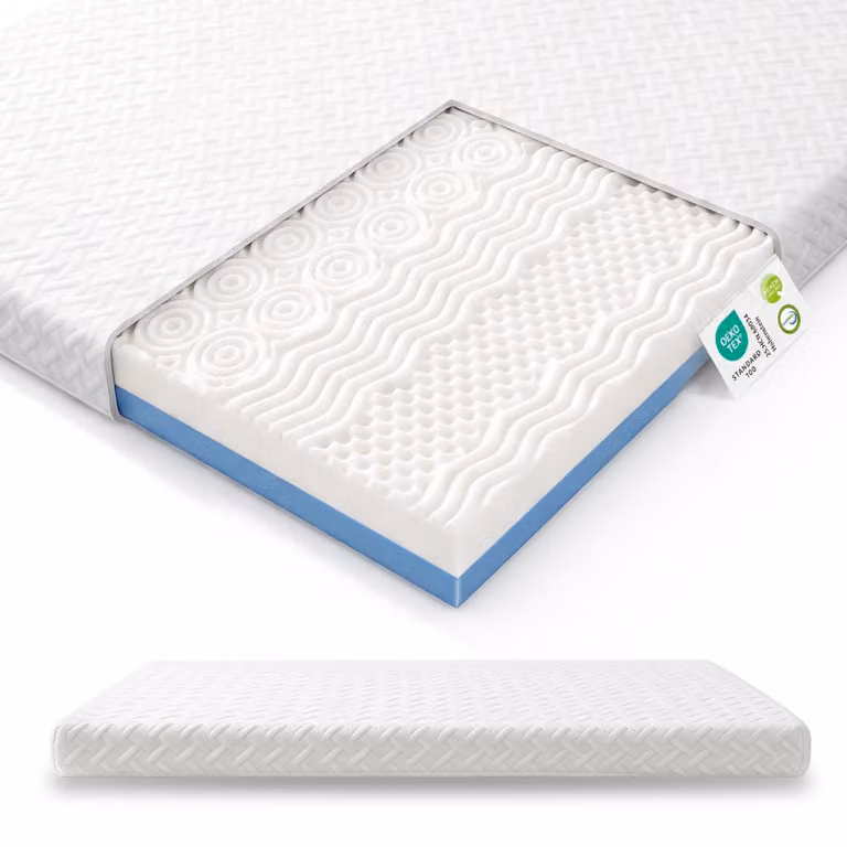 Topper per materasso, dimensioni 160x200 cm, 8 cm di schiuma a gel, 7 zone, durezza H2/H3