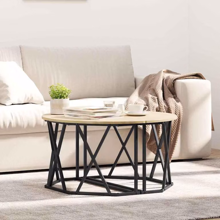 Maison Exclusive - Tavolino Sonoma in legno di quercia, 80 x 80 x 42 cm