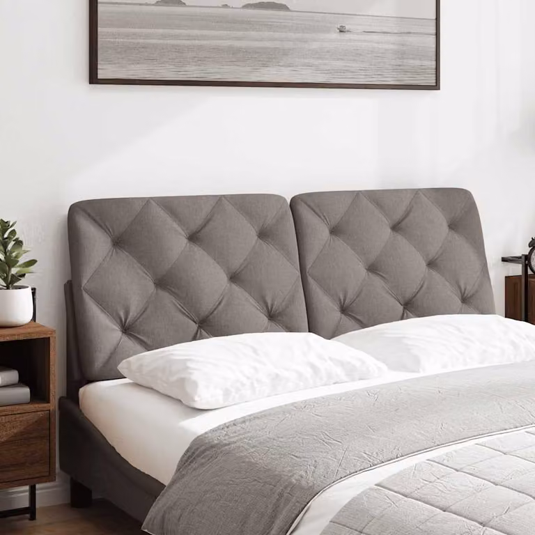 vidaXL Cuscino Testiera Tortora 120 cm in Tessuto