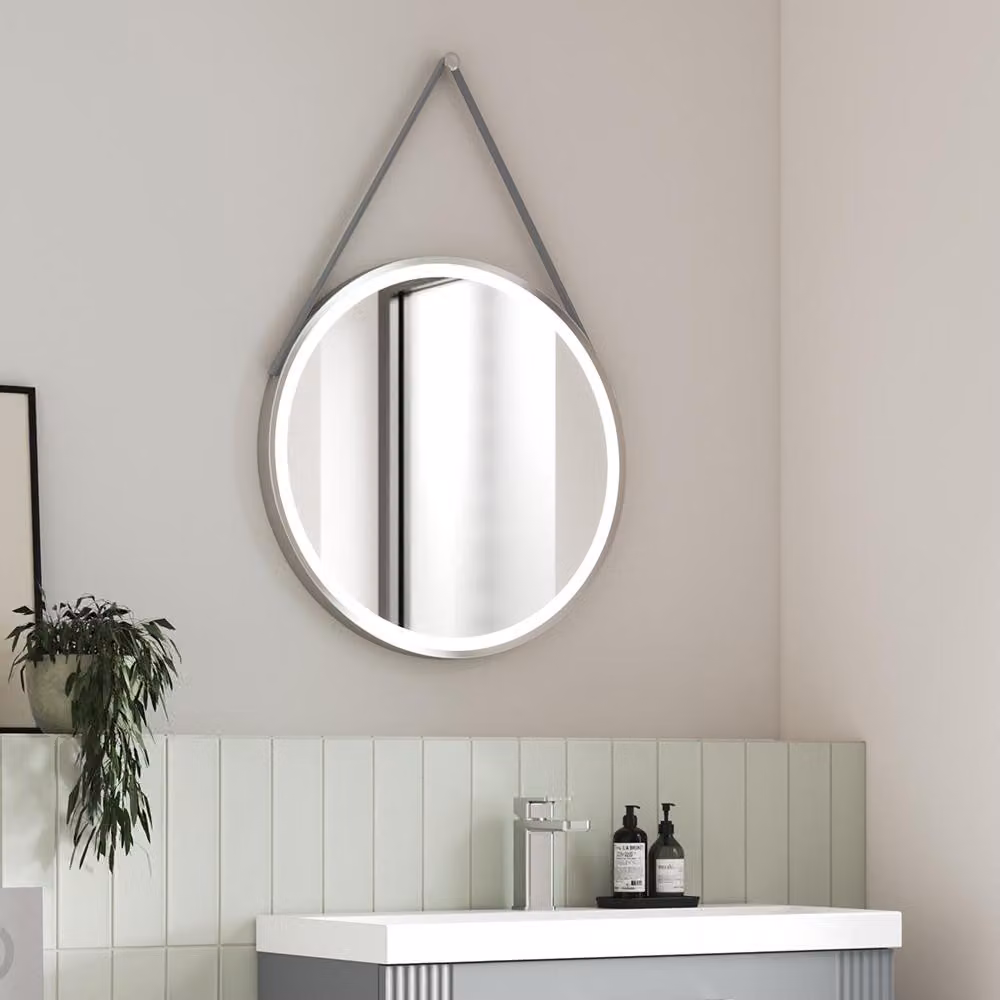 Specchio Rotondo Cromato con Illuminazione a LED 21W e Antiappannamento - 800mm