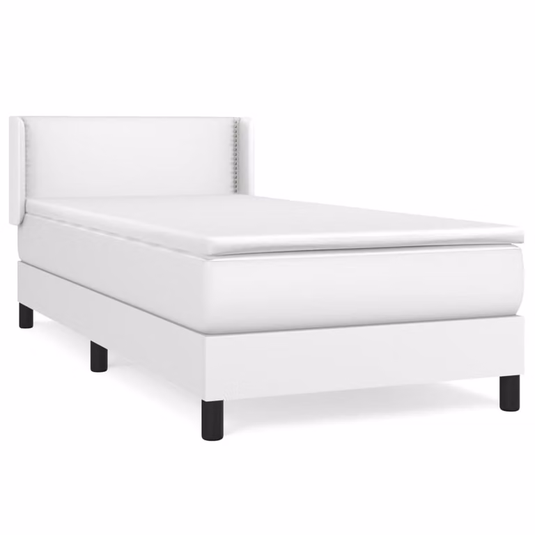 Giroletto a Molle con Materasso Bianco 100x200 cm in Pelle finta