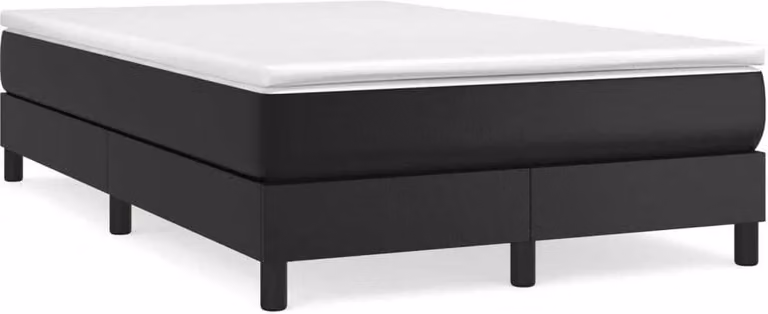 Giroletto a Molle con Materasso Nero 120x200 cm in Pelle finta