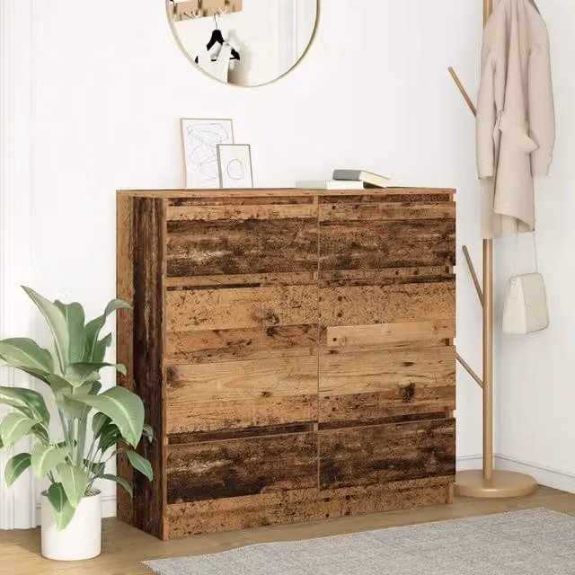 Credenza-Buffet-Armadio da cucina Legno Antico 100x35x99 cm in Legno Multistrato