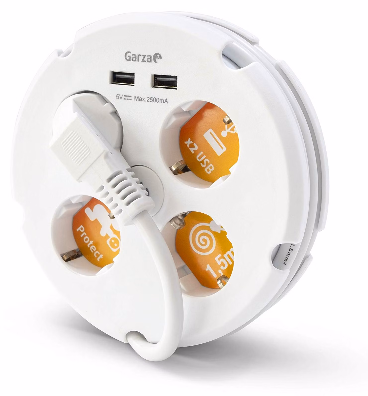 Garza - Ciabatta multipresa con 4 prese e 2 porte USB