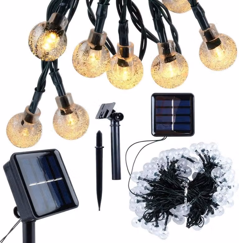 Ghirlanda da giardino ad energia solare con 100 luci LED calde