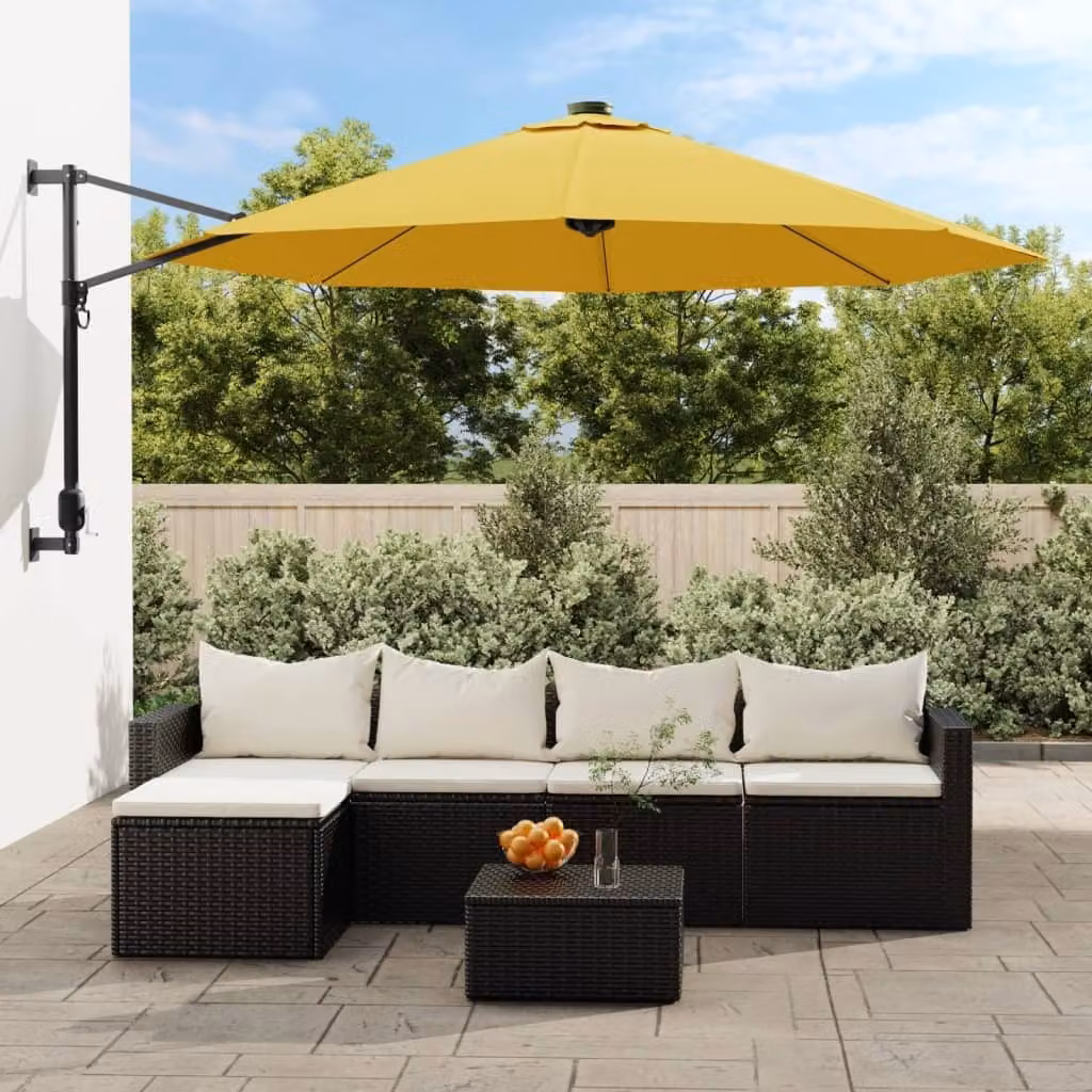 Maison Exclusive - Ombrellone da parete con LED gialli, 290 cm