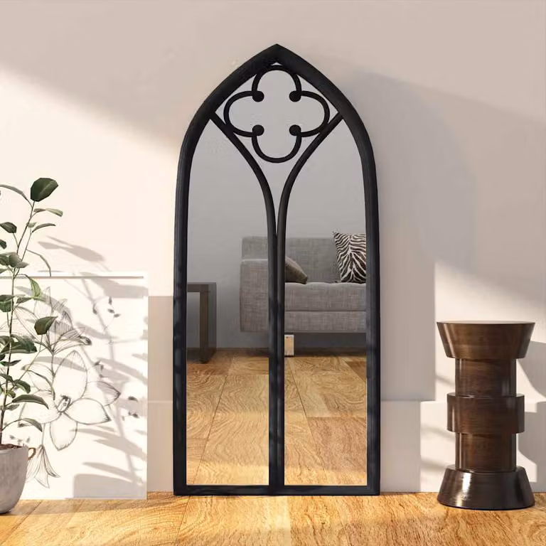 Specchio da parete rettangolare vidaXL in metallo e vetro nero con finitura antica L: 100 cm, H: 45 cm