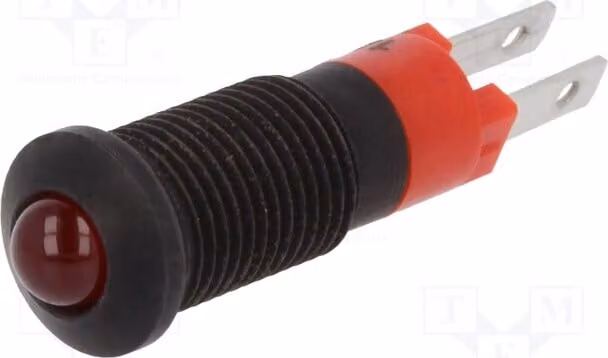 1 x Indicatore luminoso: LED, apertura: Ø 8,2 mm, convesso, 12÷14 VDC, grado di protezione IP40, metallo, modello SMRD08012, LED