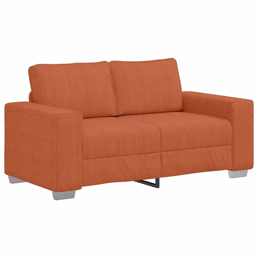Divanetto moderno vidaXL in velluto a coste rosso arancione L: 160 cm, P: 77 cm, H: 82 cm – 2