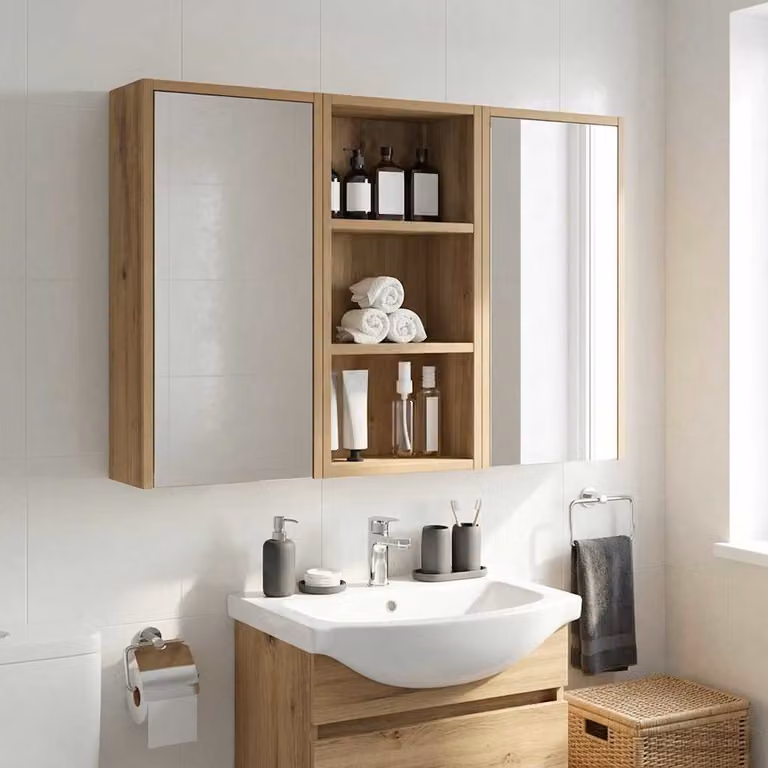 vidaXL Armadio da bagno a muro Rovere Artigianale 30 x 16 x 62,5 cm