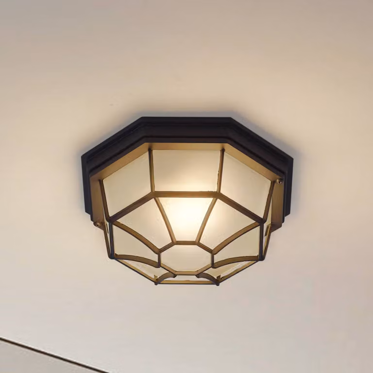 Lindby Plafoniera da esterno Idril, antracite, metallo, Ø 26,5 cm Idril Lindby, dimmerabile, Nero, Alluminio, Moderno, Plafoniera