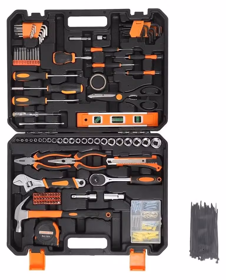 Set di utensili da 247 pezzi - Kit di riparazione per la casa - Utensili manuali per meccanici - Set combinato - Utensili in acciaio - Valigetta per utensili in plastica