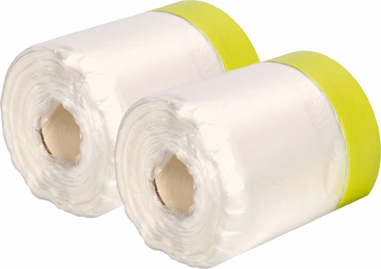 Set di 2 pellicole di mascheratura KOTARBAU® con nastro adesivo 85mm x 33m per lavori di pittura e ristrutturazione