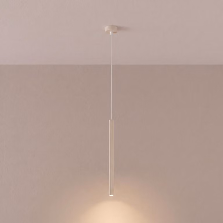 Lampada a sospensione ARCHE 1 beige 1xG9 8W acciaio 120x8x8cm Sollux Lighting