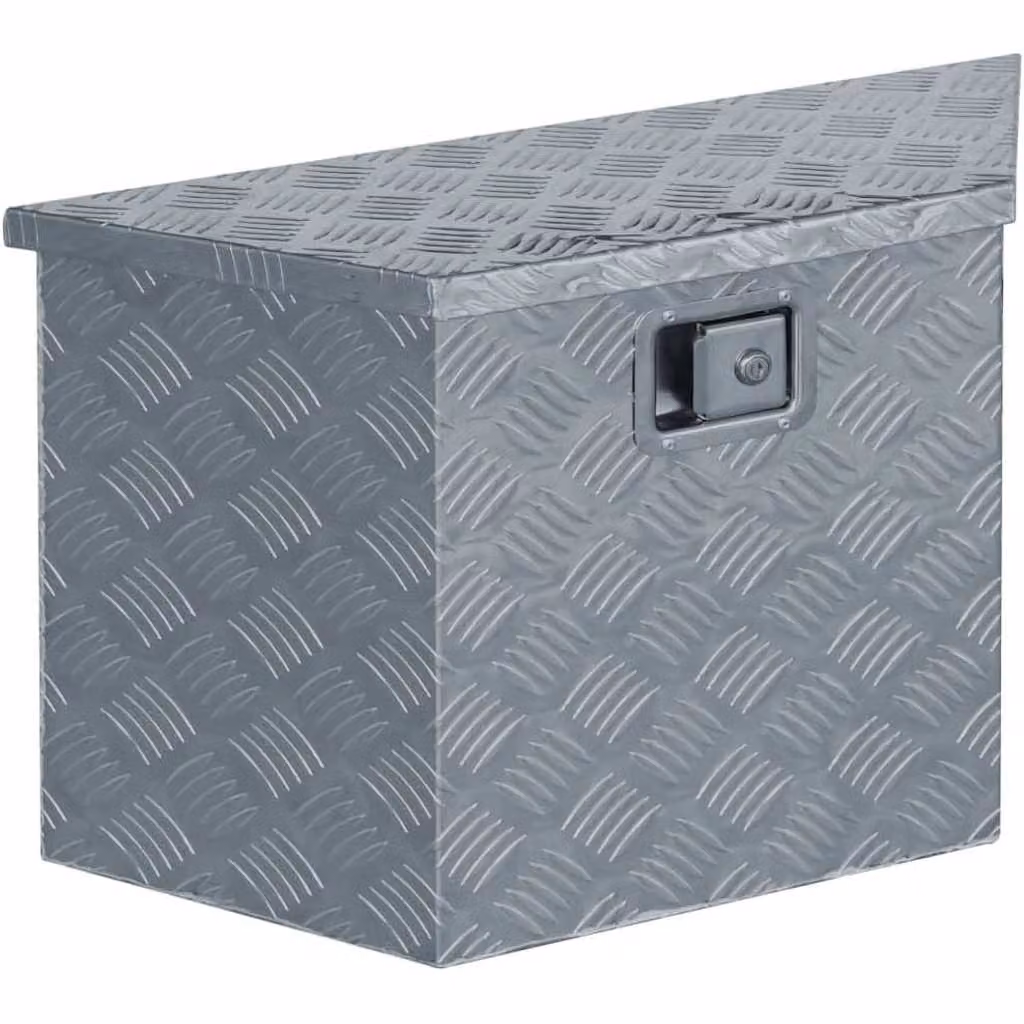 vidaXL Cassetta in Alluminio Forma Trapezoidale 70x24x42 cm Argento