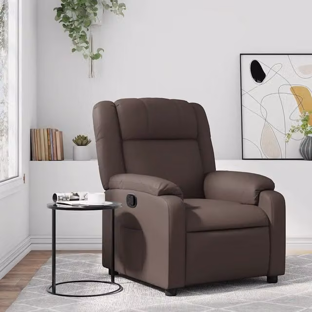 Divano Sedia-Poltrona Reclinabile Marrone in Similpelle 955226