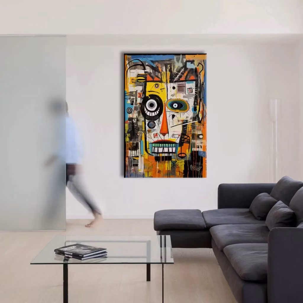 Quadro Canvas Contemporaneo Aku Aku di Signorbit, Stile Astratto e Grafico su Telaio in Legno, L: 100 cm, H: 140 cm – 2