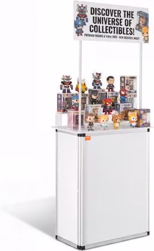 VEVOR Bancone fieristico portatile Bancone fieristico, 785 x 380 x 1815mm Stand fieristico Bancone espositivo, Tavolo da bar pieghevole promozionale per vendita al dettaglio