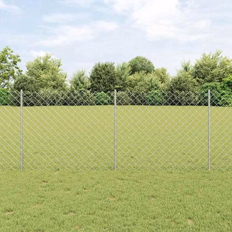 Maison Exclusive - Recinzione con Posto Argento 1 x 10 m Acciaio
