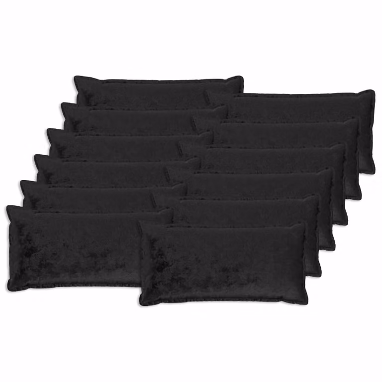 Set di 12 federe vidaXL HOUTEN in flanella nera, L 40 cm x P 80 cm