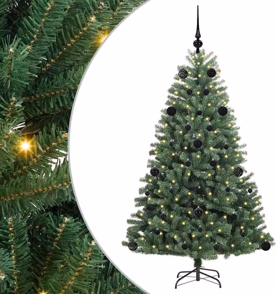 Albero di Natale Artificiale con Rami Pieghevoli Verde 150 cm