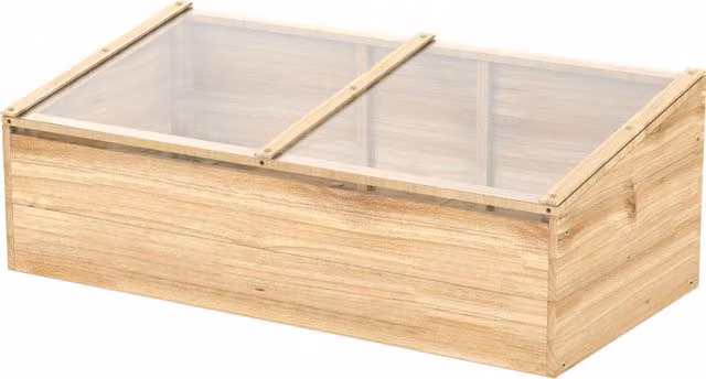 Outsunny Serra da Giardino e Fioriera per Balcone in Legno di Abete Naturale e Policarbonato, L 100 x P 50 x H 35 cm