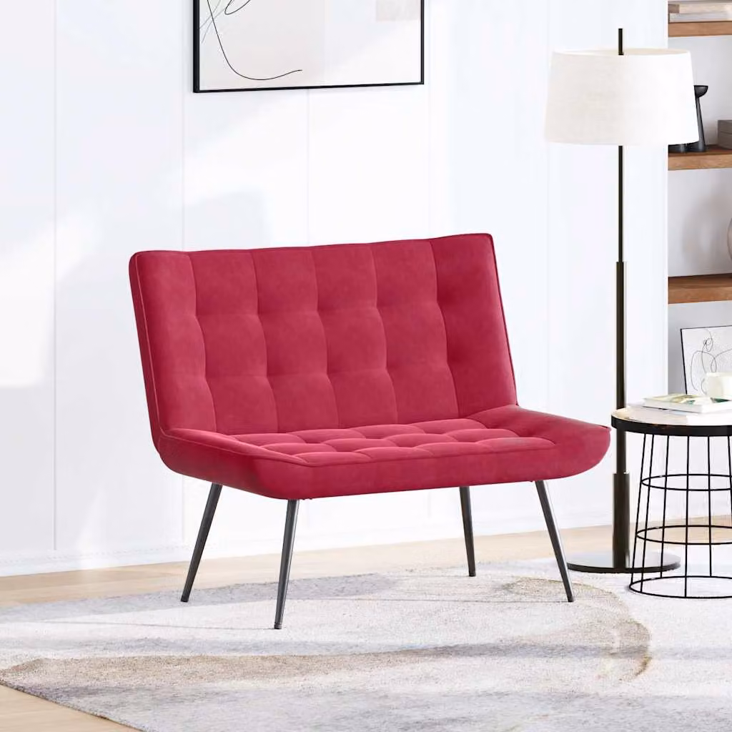 vidaXL Panca Rosso Vino 110x74x84 cm in Velluto
