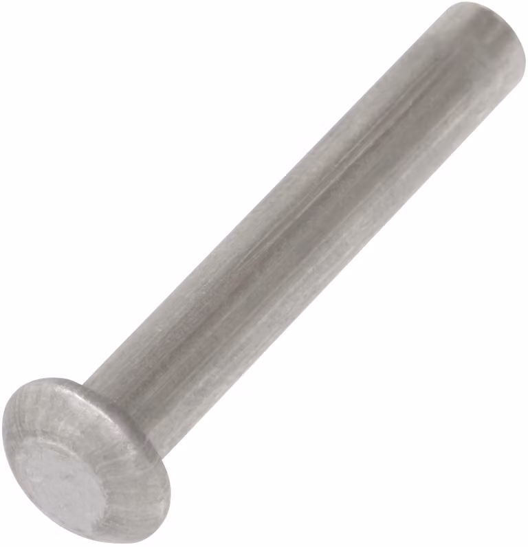 10 chiodi in alluminio con testa semicircolare, diametro 4x25 mm, conformi alla norma DIN 660, colore argento