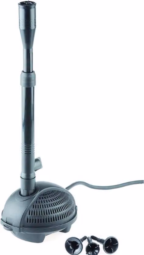 Pompa per acqua, dimensioni 14,5x12,5x9 cm, portata 1000 litri/ora, colore grigio scuro