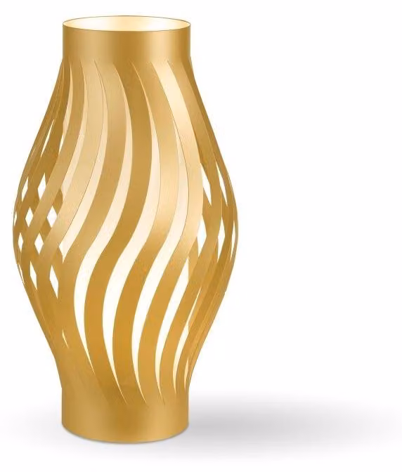 Lampada Da Scrivania-Ufficio Moderna Helios Polilux ® New Gold 1 Luce E27