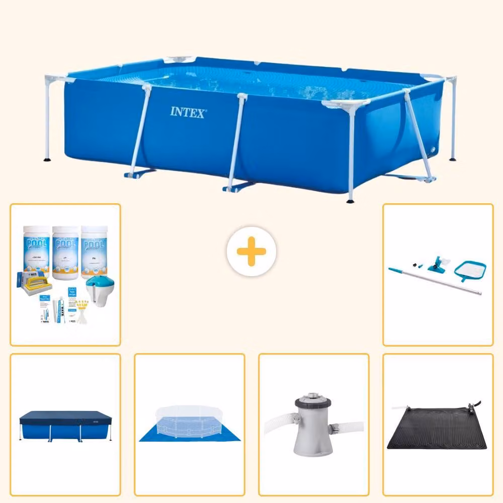 Piscina fuori terra rettangolare - 260x160x65 cm - 7 pezzi - SCB97