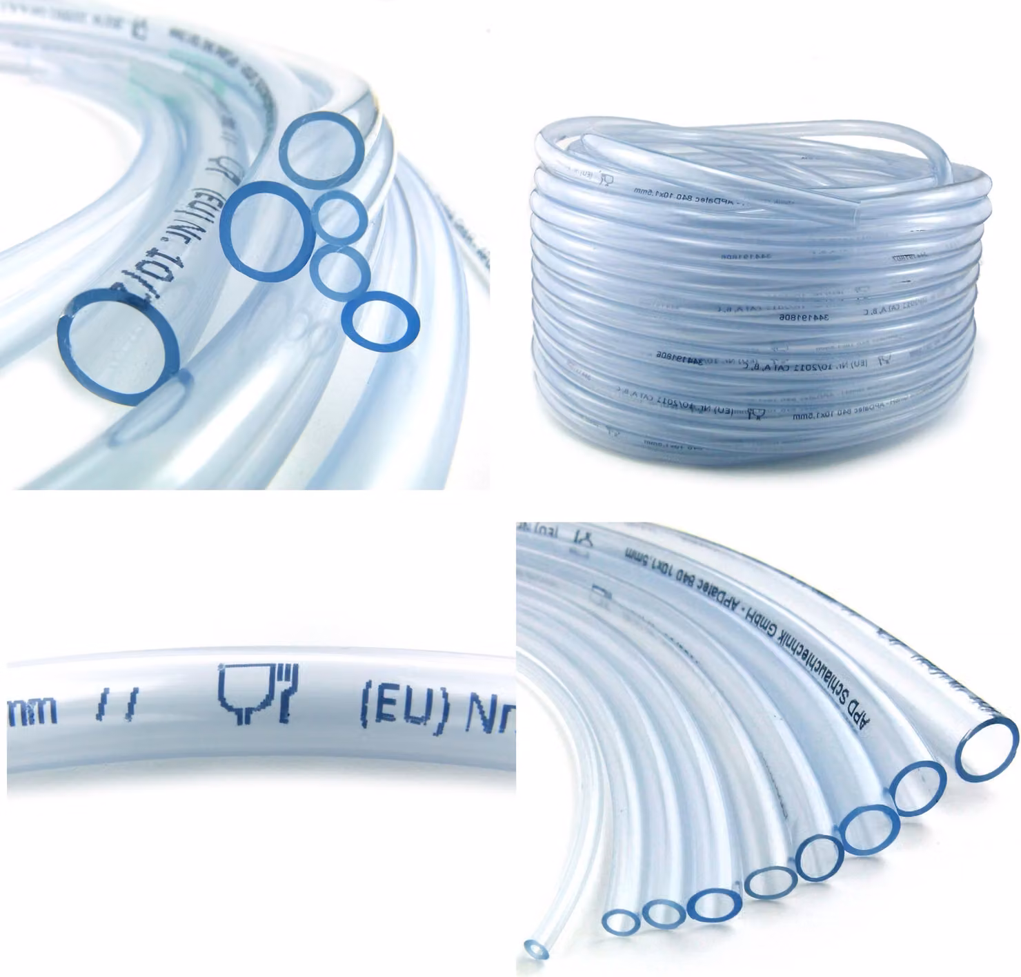 Tubo in PVC trasparente, 13x17 mm, adatto al contatto con alimenti, lunghezza 3 metri