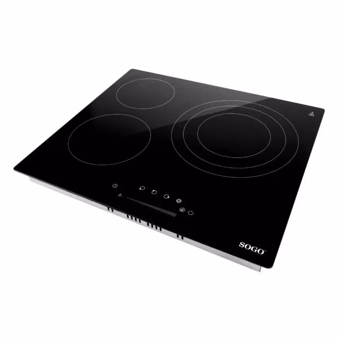Piano cottura in vetroceramica da incasso Sogo a 3 zone, nero, con controllo touch slider, timer 99 min e blocco bambini – 2