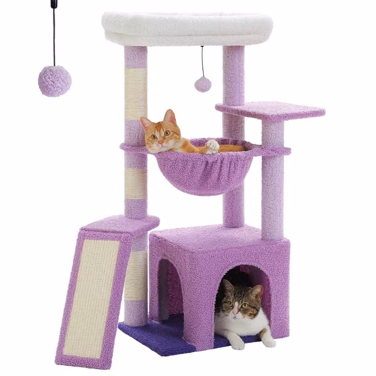 Albero per gatti, amaca spaziosa, tiragraffi in sisal stabile, AMT0271PP, L