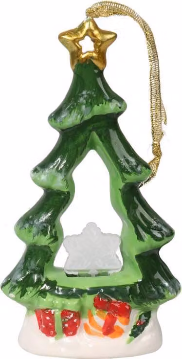 Albero di Natale in Vetroceramica con fiocco di neve a LED illuminato 15 cm