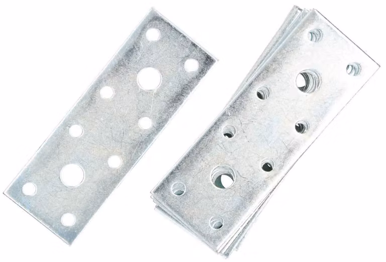 KOTARBAU: Piastre di collegamento per fori, connettori piatti per legno, 96 x 35 mm, argento, zincati