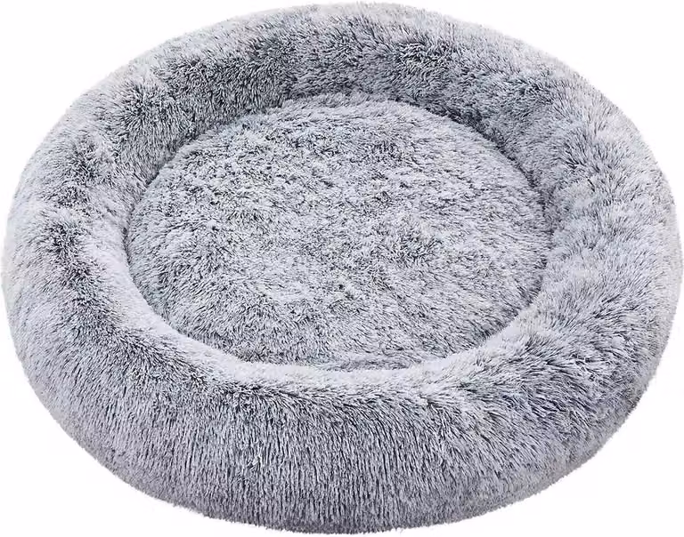 In And OutdoorMatch Cuscino per cani Sabina - Pluche - Grigio - Cestino per cani 100x20cm - Morbido - Cuscino ortopedico per cani