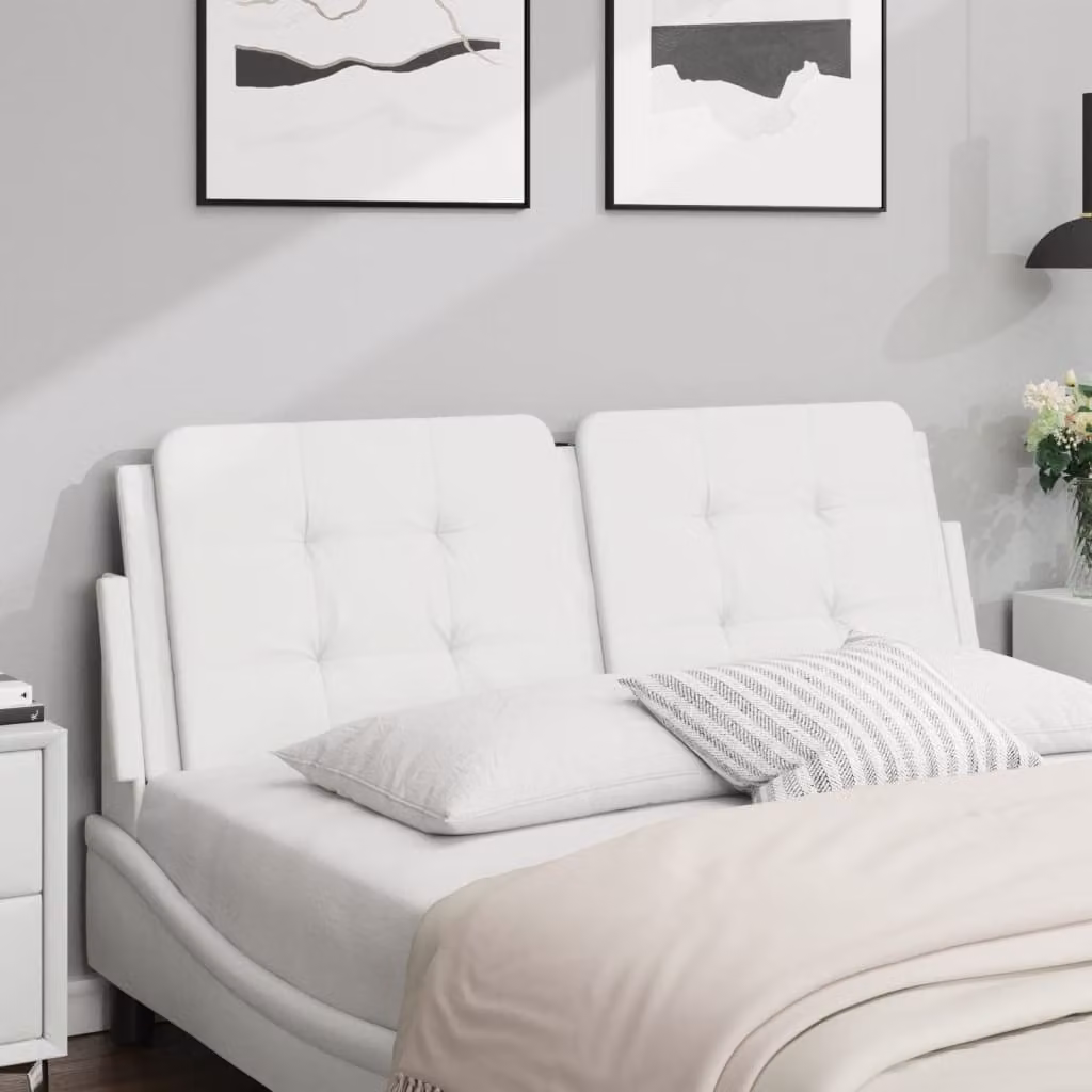 vidaXL Cuscino Testiera Zadar Bianco in Similpelle, Larghezza: 140 cm