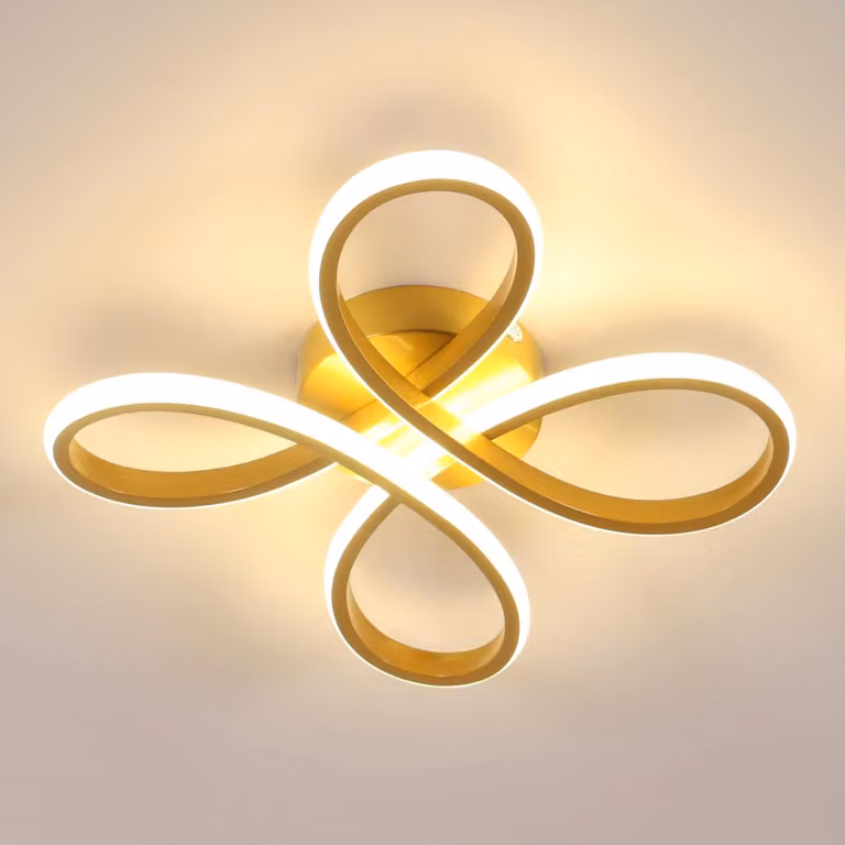 Lampada da soffitto LED elegante, 30W, 3375LM. Lampada da soffitto LED moderna, ideale per illuminare salotti, camere da letto eda pranzo. Luce calda da 3000K, diametro 30cm, finitura dorata