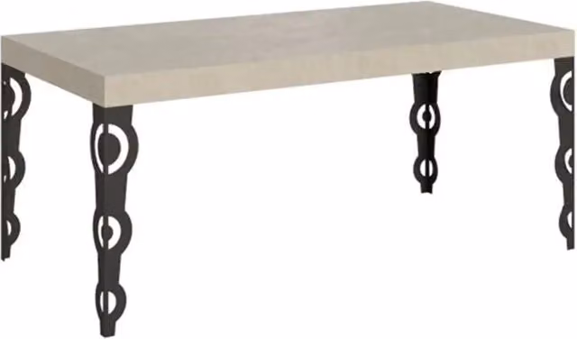 Tavolo allungabile moderno Itamoby Karamay colore cashmere con gambe antracite L: 180-284 cm, P: 90 cm