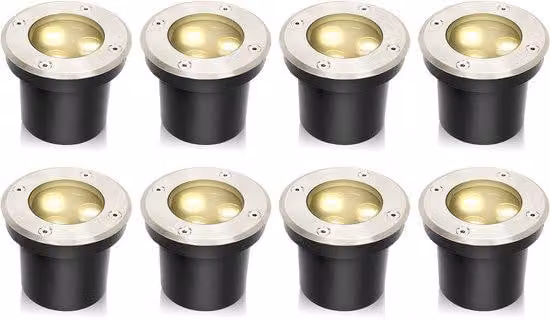 Faretti da incasso a LED per esterni - Rotondi - 3 Watt - 300 lumen - bianco caldo - Impermeabili - Per uso esterno