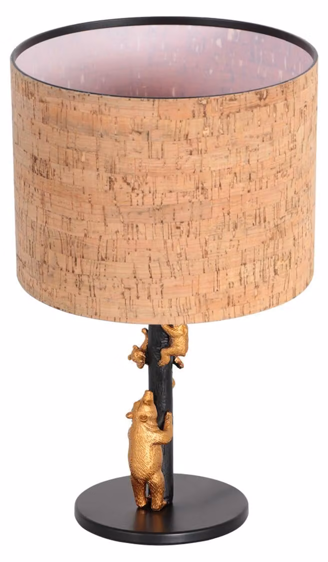 Lampada da tavolo - naturale nero - Animaux - metallo tessile - Ø 17cm - E27 - 4354ZW - Anne Lighting