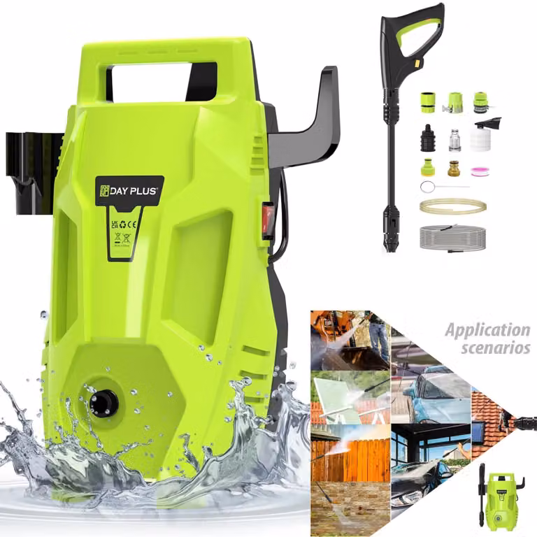 Idropulitrice - Elettrica - Potenza 5000 W - Pressione 350 bar / 5000 PSI - Portata 5 l/min - Tubo flessibile 7 m - Tensione 240 V - Verde