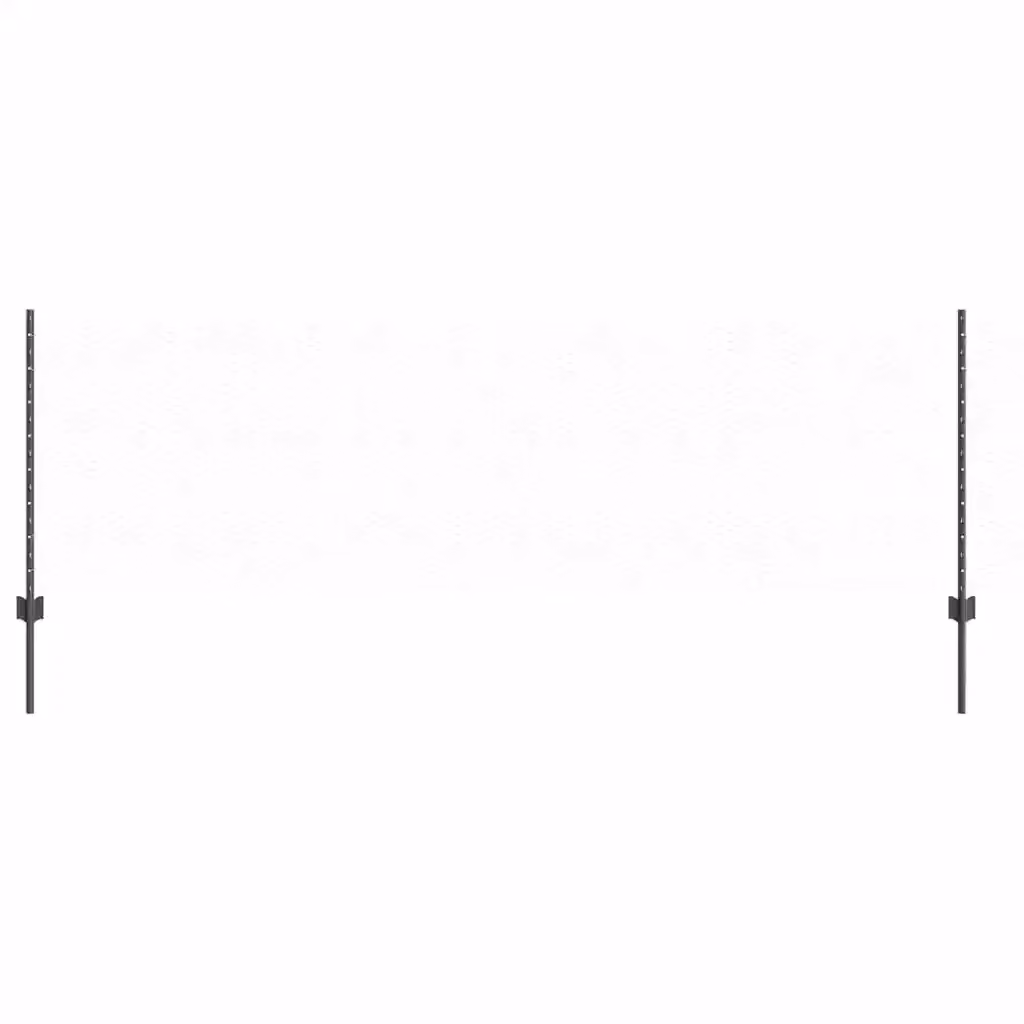 Recinzione esagonale Videx in acciaio e PVC grigia con palo rotondo per installazione interrata L: 50 m, H: 0,8 m – 2