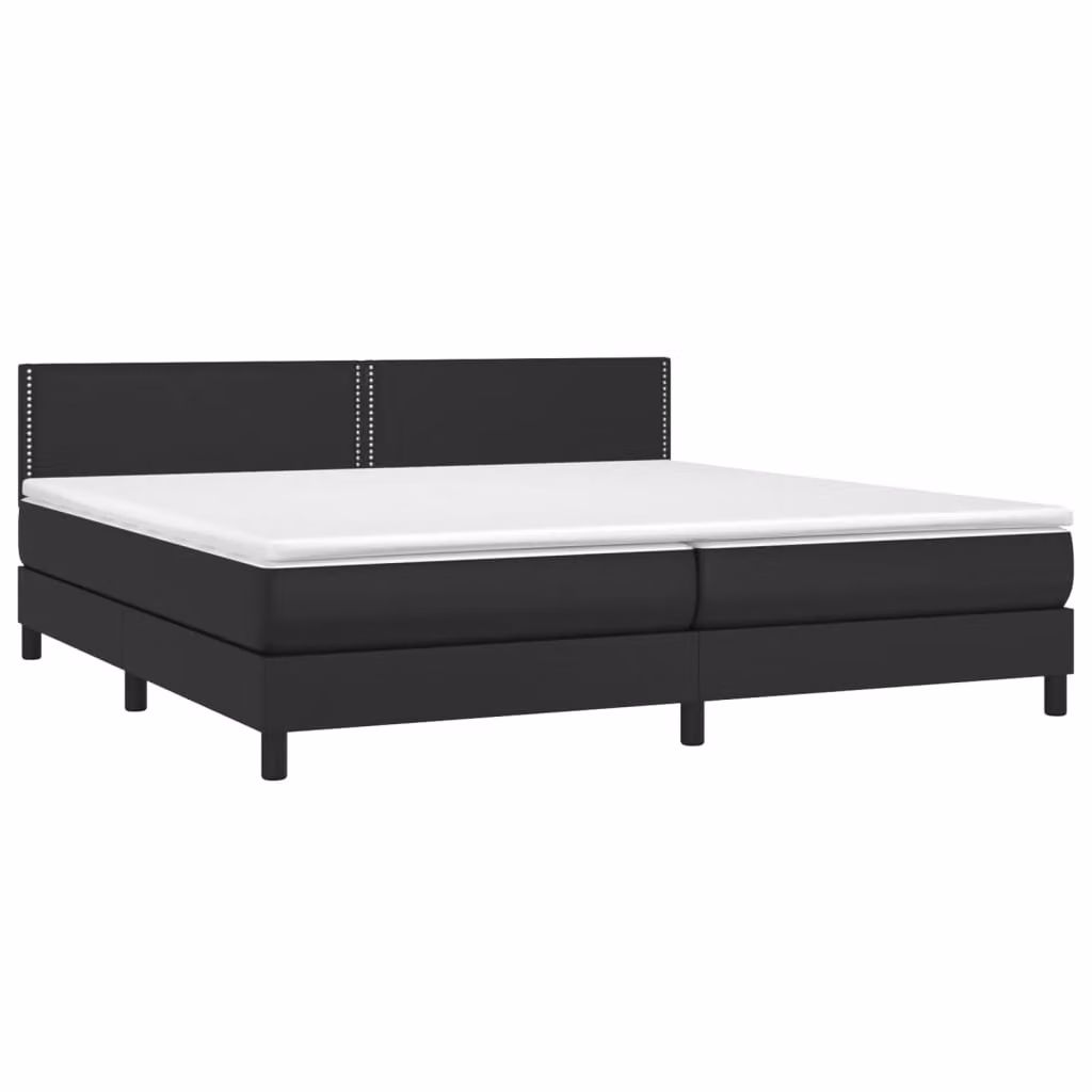 Giroletto a Molle con Materasso Nero 200x200 cm in Pelle finta