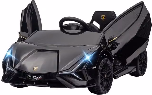 Macchina Elettrica per Bambini Licenza Ufficiale Lamborghini Sian 12V con Telecomando Nero