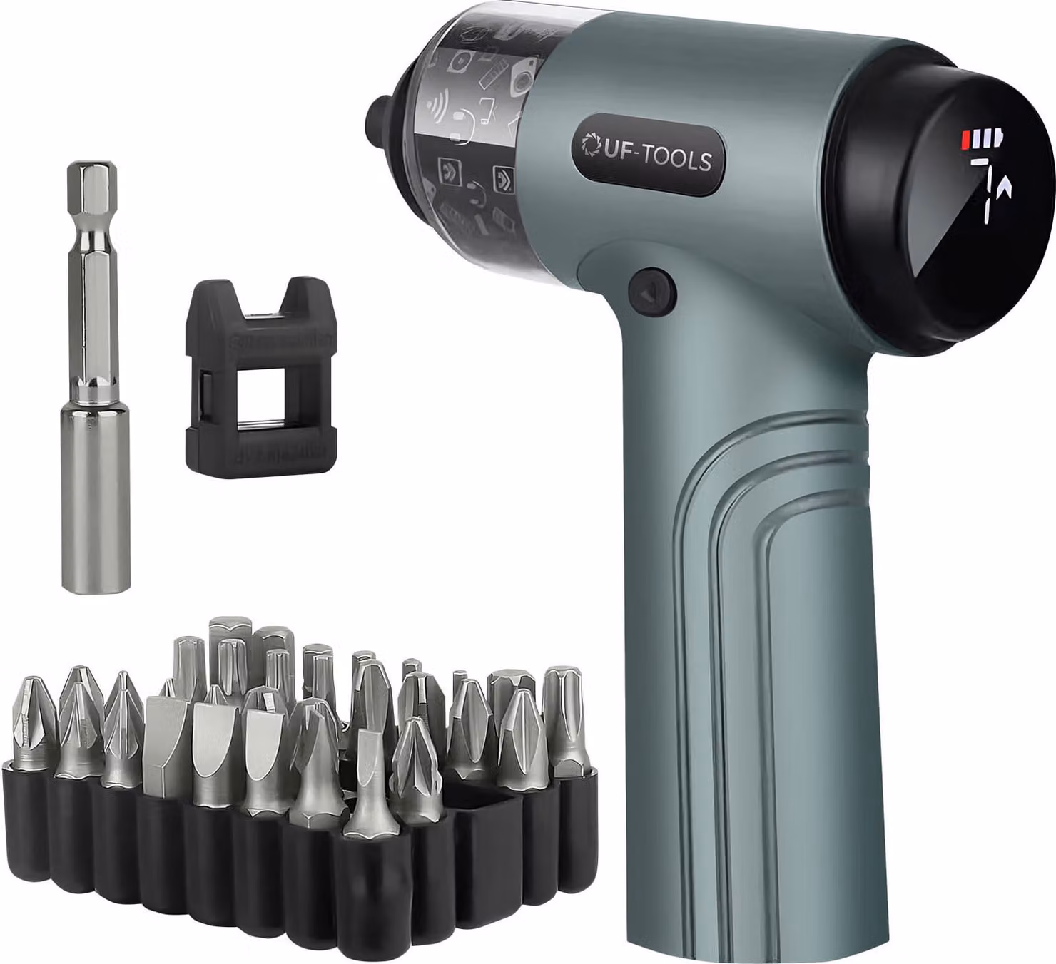 Uftools, avvitatore elettrico 36 in 1 con luce LED, nero