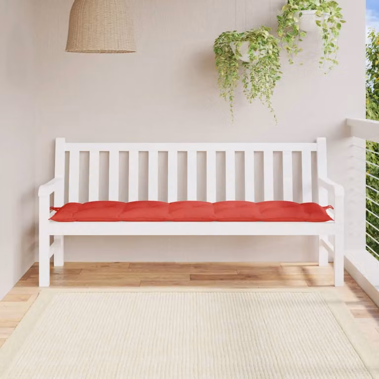 Cuscino per panca vidaXL rosso in tessuto Oxford, L 180 x P 50 x H 7 cm