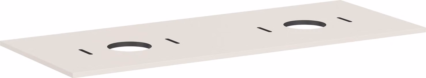 hansgrohe Xilesa E Console avec 2 découpes pour lavabo à poser, sans trous pour robinetterie, 1375x550x16mm, 54280780, 54280780